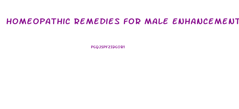 Homeopathic Remedies For Male Enhancement