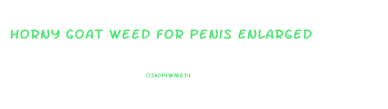 Horny Goat Weed For Penis Enlarged