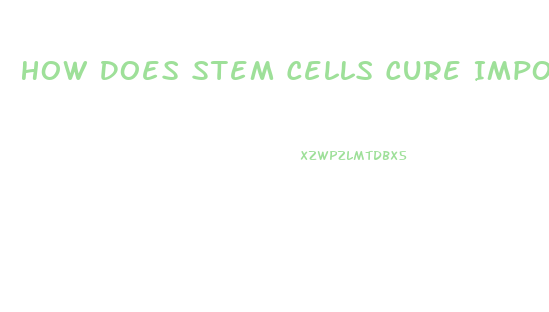 How Does Stem Cells Cure Impotence