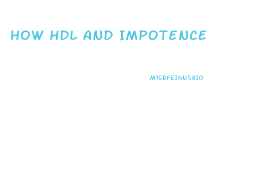 How Hdl And Impotence