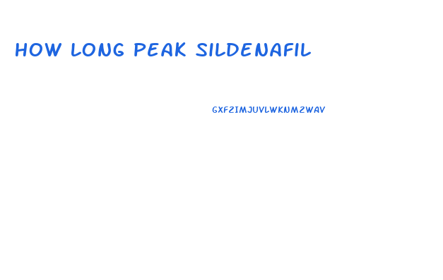 How Long Peak Sildenafil