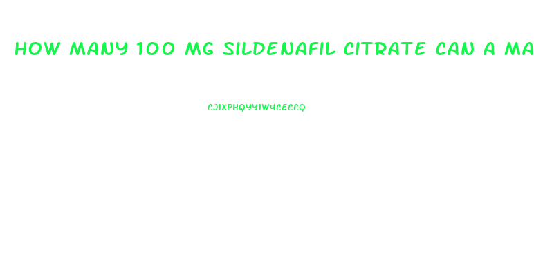 How Many 100 Mg Sildenafil Citrate Can A Man Take Per Week