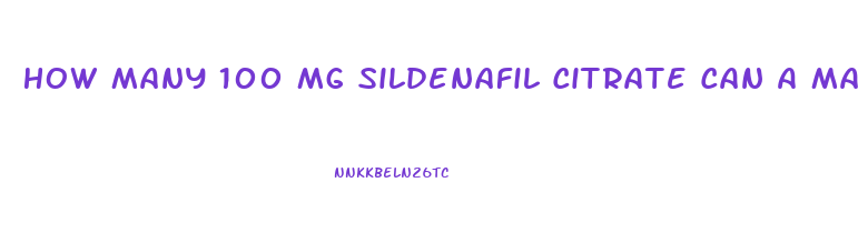 How Many 100 Mg Sildenafil Citrate Can A Man Take Per Week