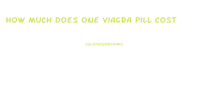 How Much Does One Viagra Pill Cost