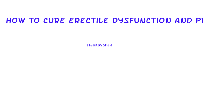 How To Cure Erectile Dysfunction And Premature Ejaculation