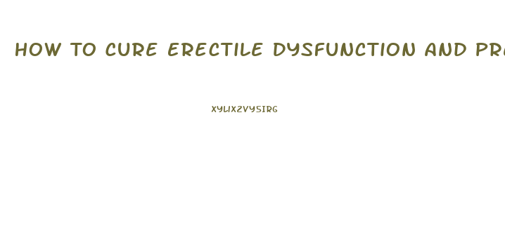 How To Cure Erectile Dysfunction And Premature Ejaculation