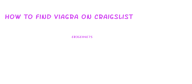 How To Find Viagra On Craigslist