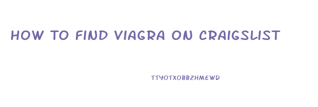 How To Find Viagra On Craigslist