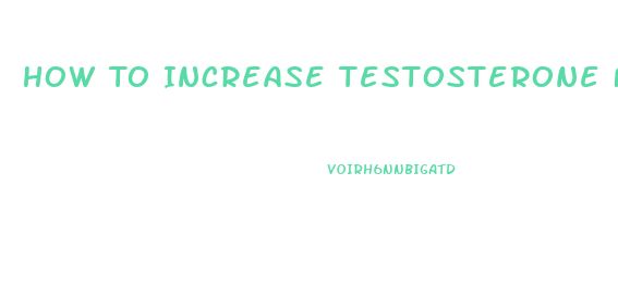 How To Increase Testosterone For Sex Drive