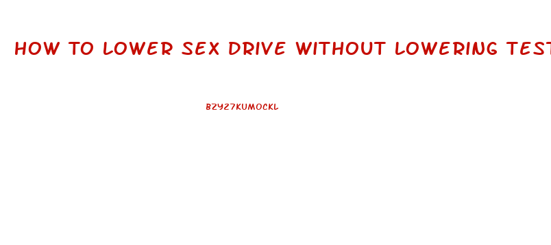 How To Lower Sex Drive Without Lowering Testosterone