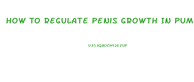 How To Regulate Penis Growth In Pump