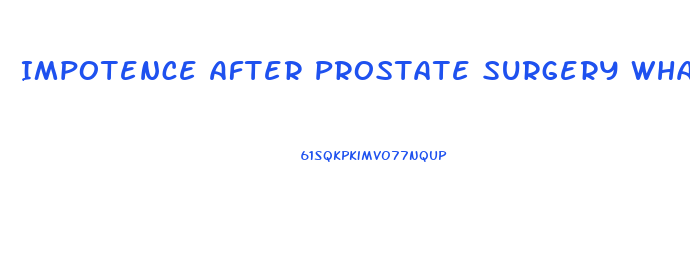 Impotence After Prostate Surgery What Nerve