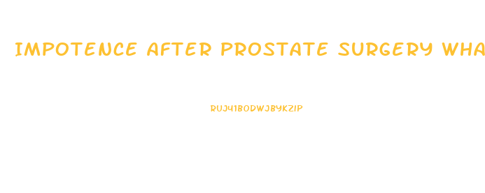 Impotence After Prostate Surgery What Nerve