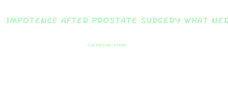 Impotence After Prostate Surgery What Nerve