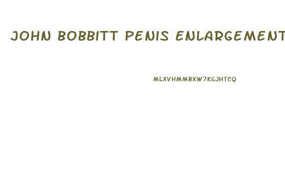 John Bobbitt Penis Enlargement Photo