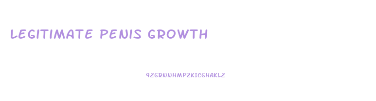 Legitimate Penis Growth