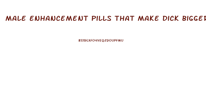 Male Enhancement Pills That Make Dick Bigger