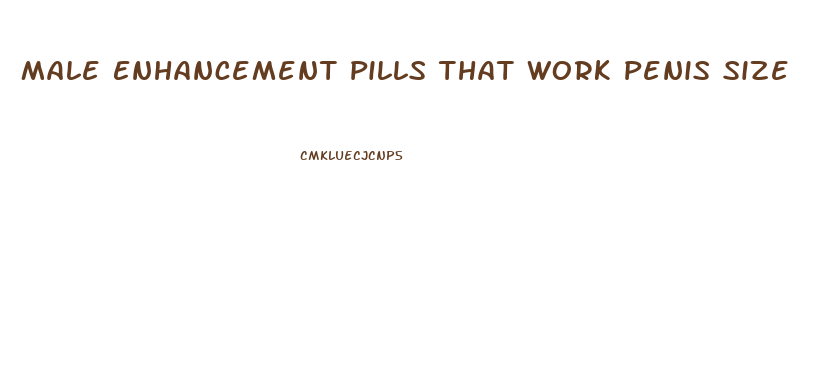 Male Enhancement Pills That Work Penis Size