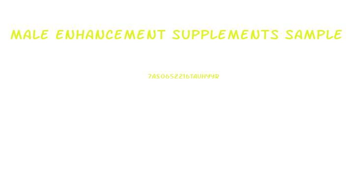 Male Enhancement Supplements Sample