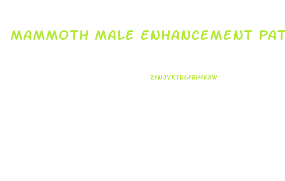 Mammoth Male Enhancement Patches