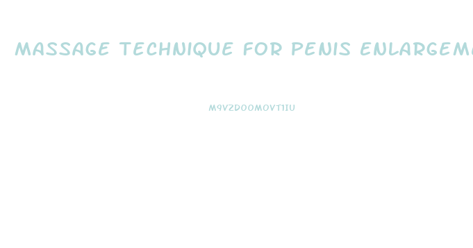 Massage Technique For Penis Enlargement