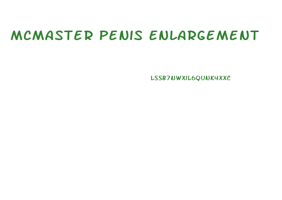 Mcmaster Penis Enlargement