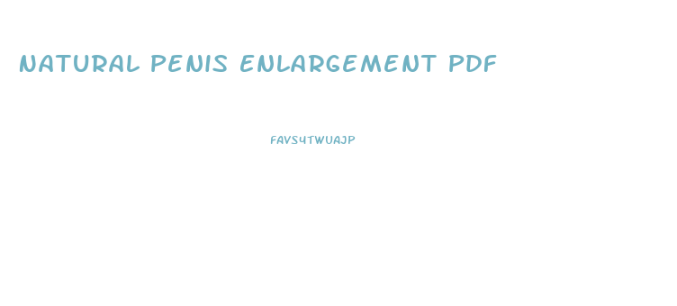Natural Penis Enlargement Pdf