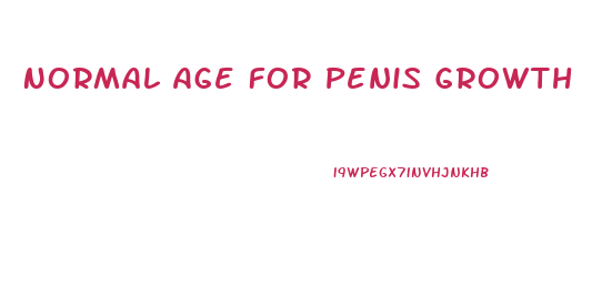 Normal Age For Penis Growth