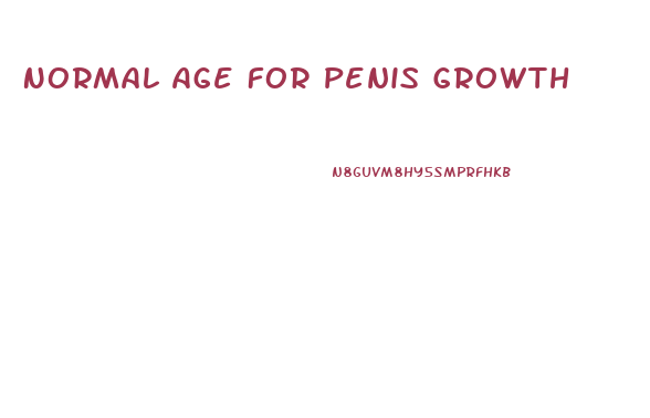 Normal Age For Penis Growth