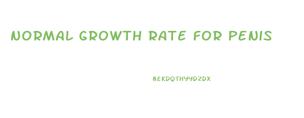 Normal Growth Rate For Penis