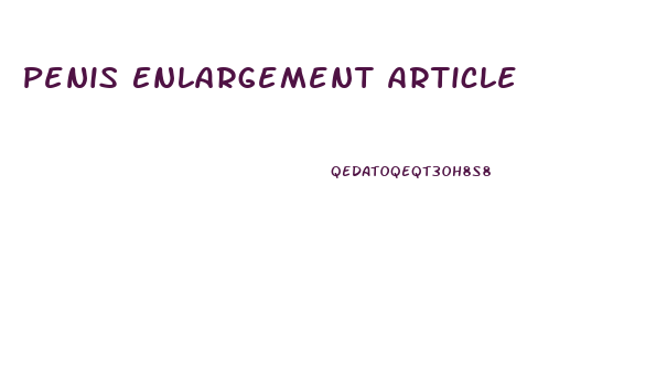 Penis Enlargement Article