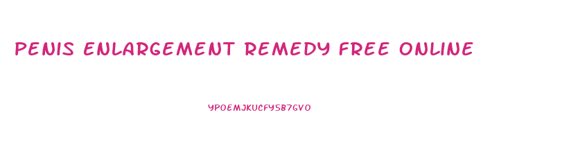 Penis Enlargement Remedy Free Online