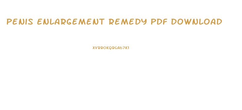 Penis Enlargement Remedy Pdf Download