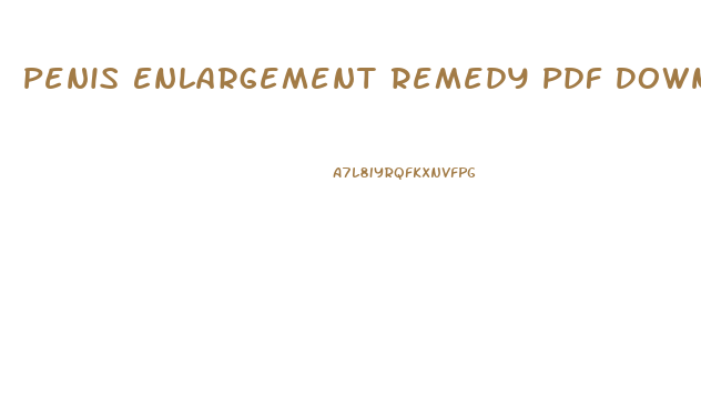 Penis Enlargement Remedy Pdf Download