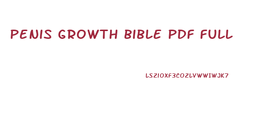 Penis Growth Bible Pdf Full