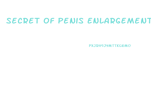 Secret Of Penis Enlargement