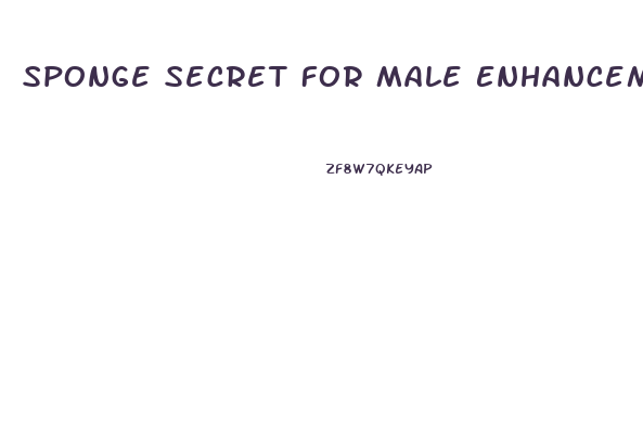 Sponge Secret For Male Enhancement