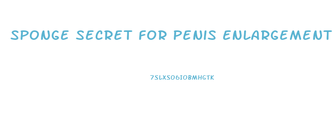 Sponge Secret For Penis Enlargement