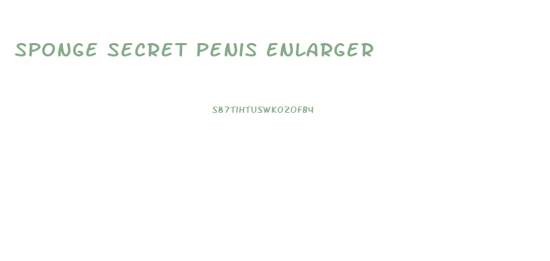 Sponge Secret Penis Enlarger