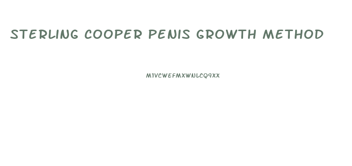 Sterling Cooper Penis Growth Method