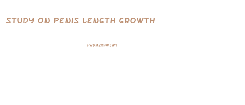 Study On Penis Length Growth