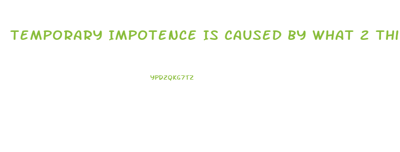 Temporary Impotence Is Caused By What 2 Things More Than Anything Else