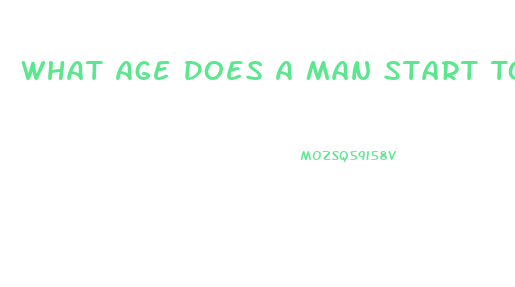 What Age Does A Man Start To Lose His Libido