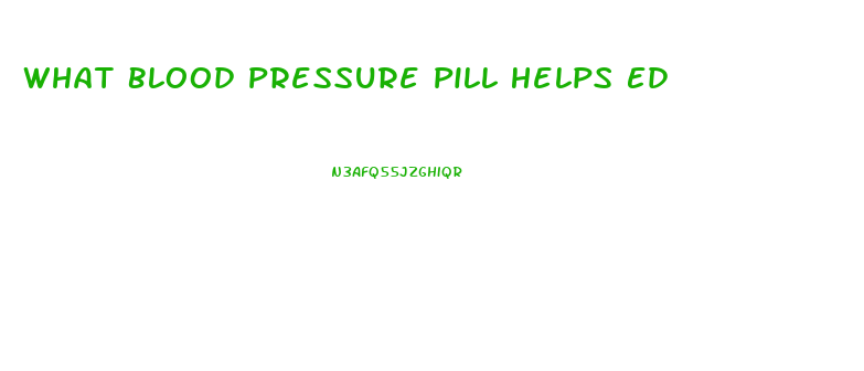 What Blood Pressure Pill Helps Ed