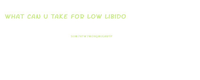 What Can U Take For Low Libido