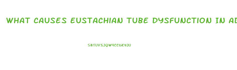 What Causes Eustachian Tube Dysfunction In Adults