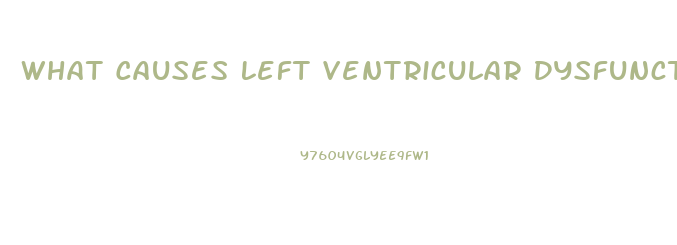 What Causes Left Ventricular Dysfunction