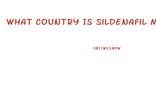 What Country Is Sildenafil Manufactured