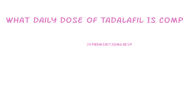 What Daily Dose Of Tadalafil Is Comparable To 20mg On Demand Sildenafil