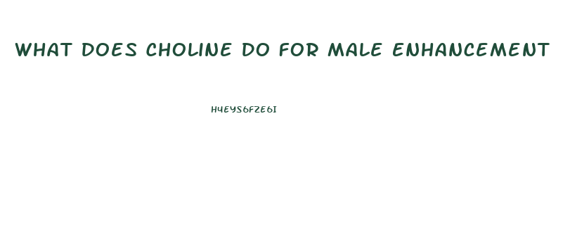 What Does Choline Do For Male Enhancement